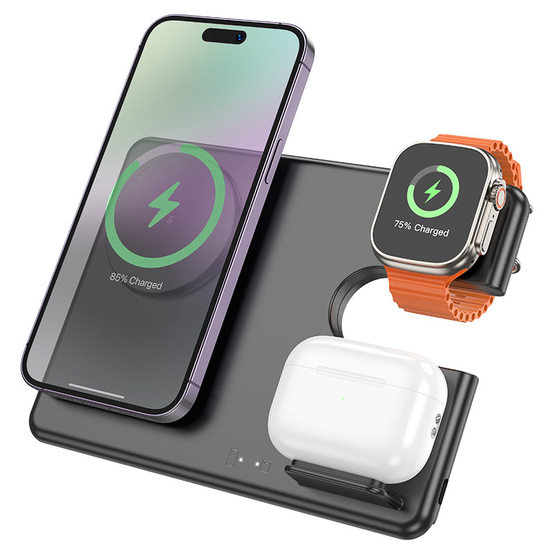 Cargador Inalámbrico Para Apple Hoco CQ1 Carga Rapida 3 en 1