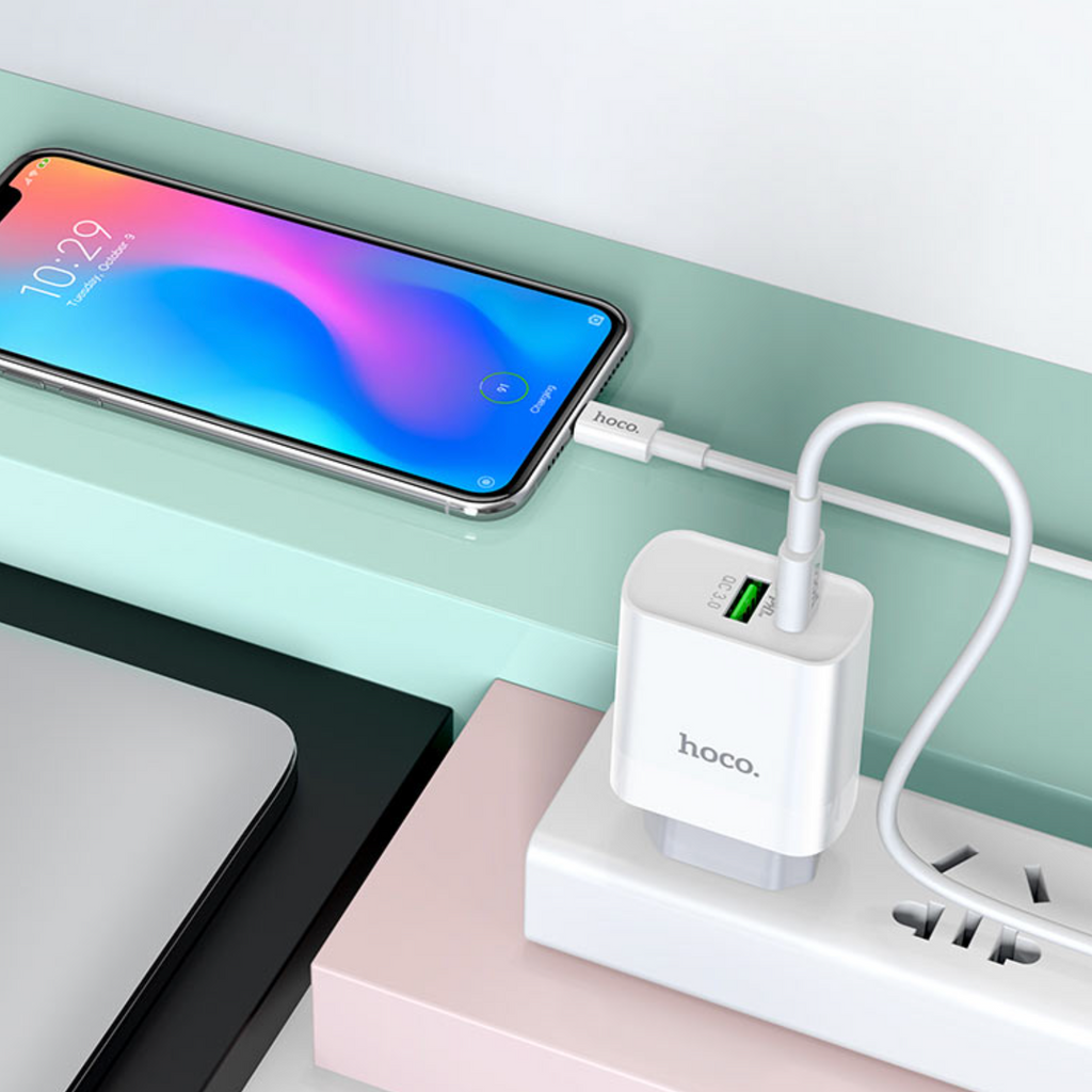 Cargador Telefono Tablet Hoco C80A USB-C a Lightning Carga Rapida