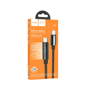 Cable USB-C a Lightning Para Apple Hoco U125 27W Con pantalla y Chip Regulador