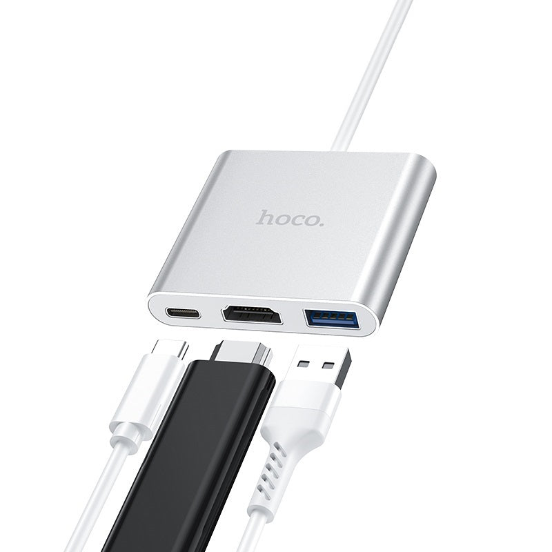 Hub Hoco HB14 Adaptador 3 en 1 USC-C HDMI + USB + Usb C