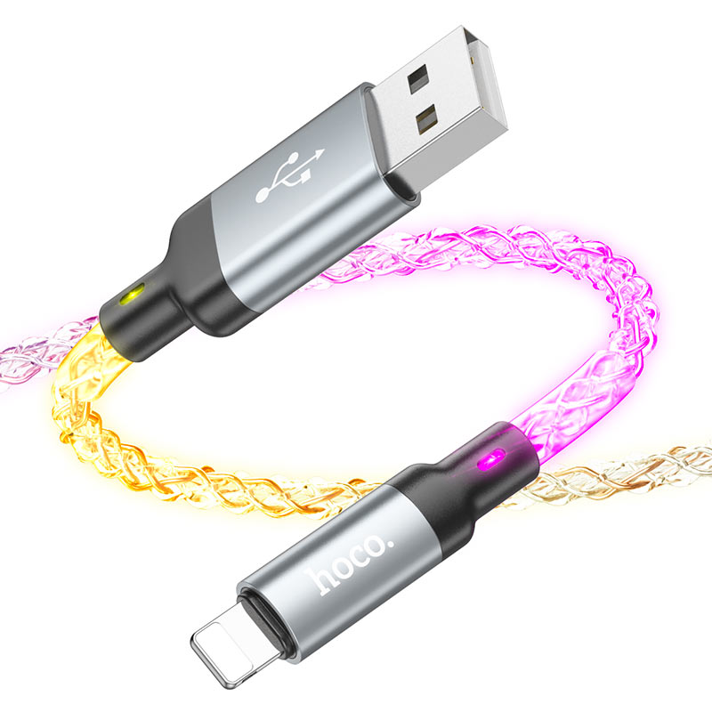 Cable USB a Lightning Para Apple Hoco U112 RGB 1 Metro