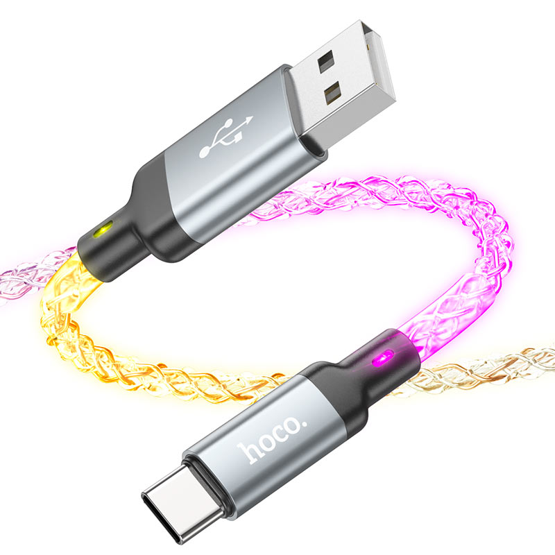 Cable USB a USB-C Hoco U112 RGB 1 Metro